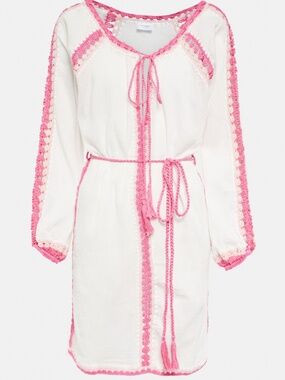 RARE Anna Kosturova Handmade Crochet Wrap - White Open Knit Cover Up - NWOT